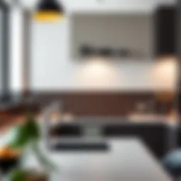 Elegant solid color backsplash in a modern kitchen setting