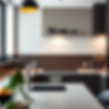 Elegant solid color backsplash in a modern kitchen setting