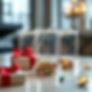 Customized small clear plastic bags enhancing the presentation of jewelry gifts