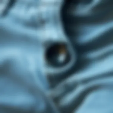 Close-up of the unique button front design