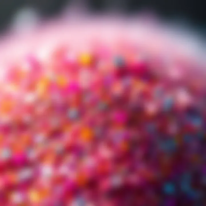 Diverse Glitter Particles for Nail Art Close-up of various glitter particles used in nail art