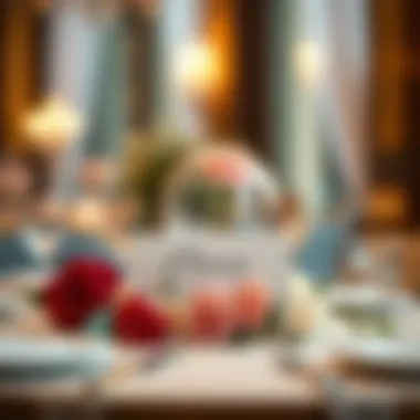 Elegant centerpiece card holder with floral design