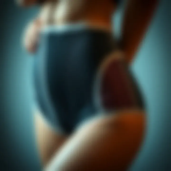 Close-up of waist trainer panties illustrating design details