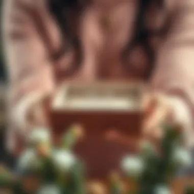 Gift Presentation of Personalized Bracelets Gift box with personalized bracelet for a mother