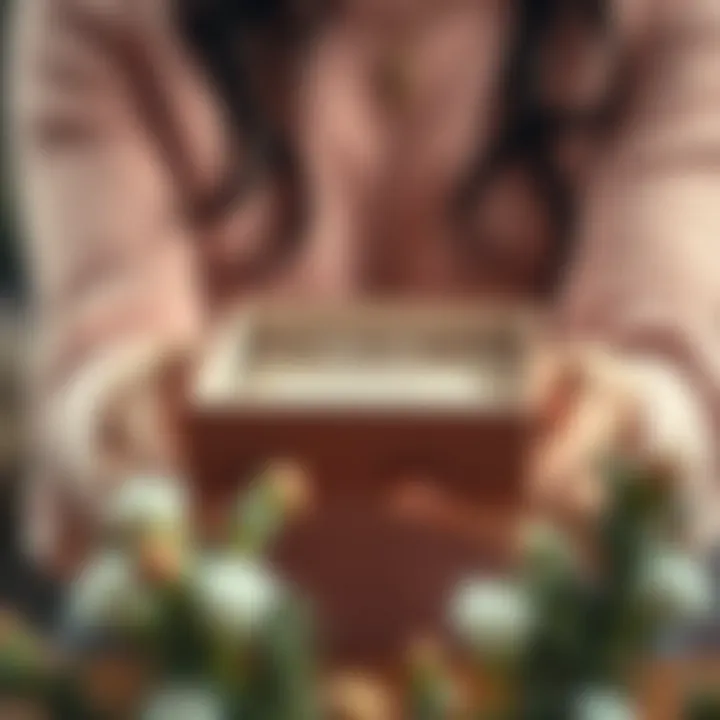 Gift Presentation of Personalized Bracelets Gift box with personalized bracelet for a mother