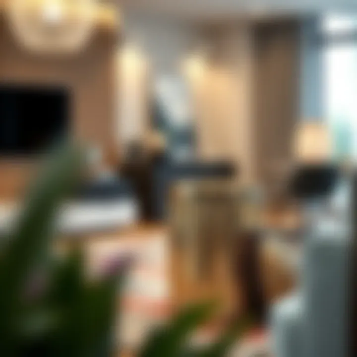 Elegant skinny hamper with a lid in a modern living room setting