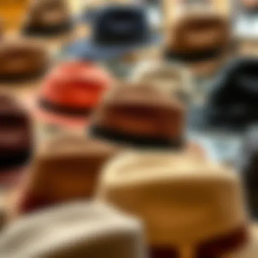 Diverse Styles of Preppy Hats A collection of stylish preppy hats displayed elegantly