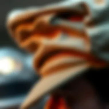 Textural Elegance in Preppy Hats Close-up of a classic cap showcasing intricate fabric details