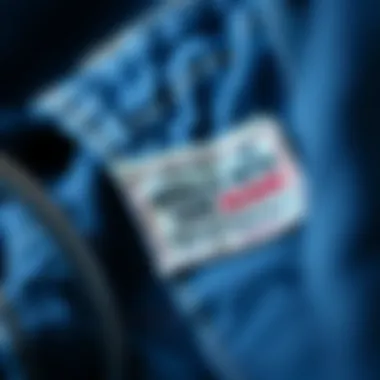 Caring for Your Whiskered Denim A close-up of fabric care labels for maintaining denim integrity
