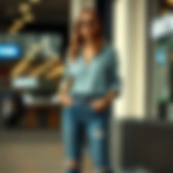 Fashion Forward: Styling Whiskered Jeans A stylish outfit featuring jeans with whiskers paired with accessories