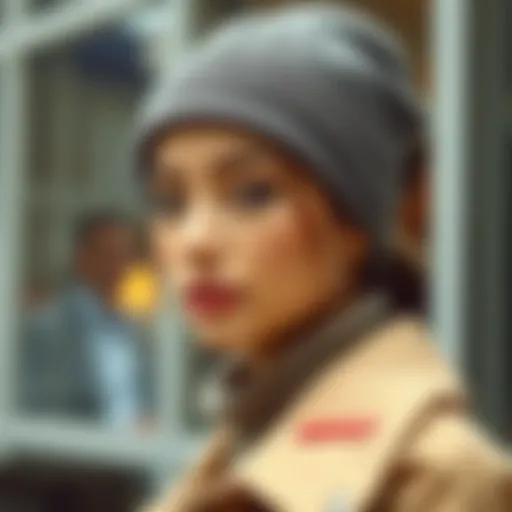 Elegant beanie showcasing pocket feature