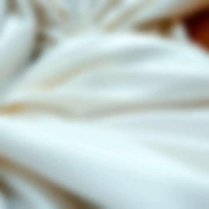 Close-up of luxurious fabric textures of a white dress.