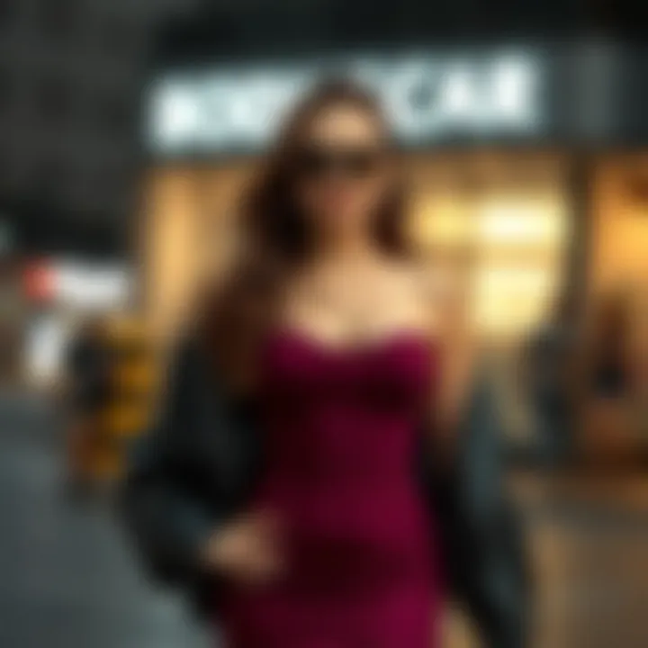 A fashion-forward individual confidently wearing a bodycon dress