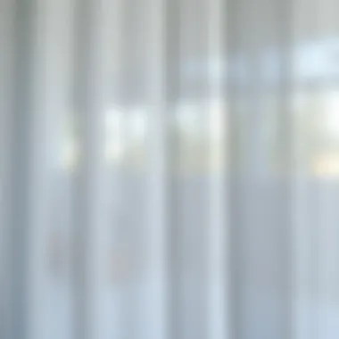 Light Filtering Properties of Thermal Sheer Fabric Close-up of thermal sheer fabric showcasing light filtering properties