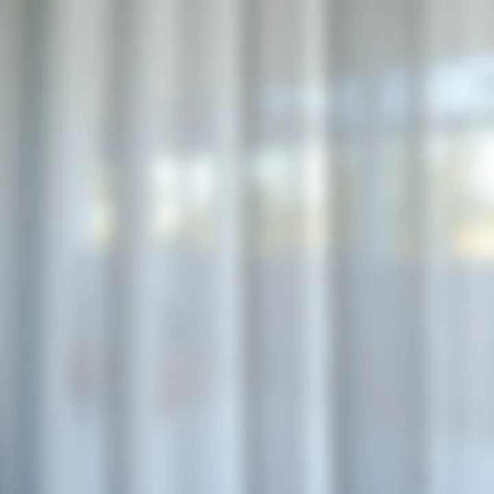 Light Filtering Properties of Thermal Sheer Fabric Close-up of thermal sheer fabric showcasing light filtering properties