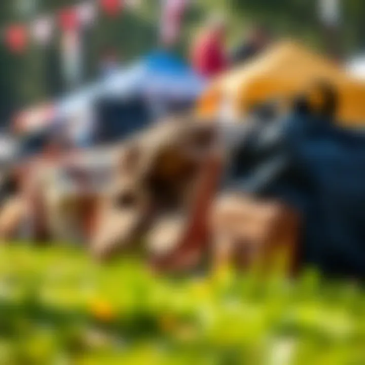 Various styles of festival man bags lined up artfully