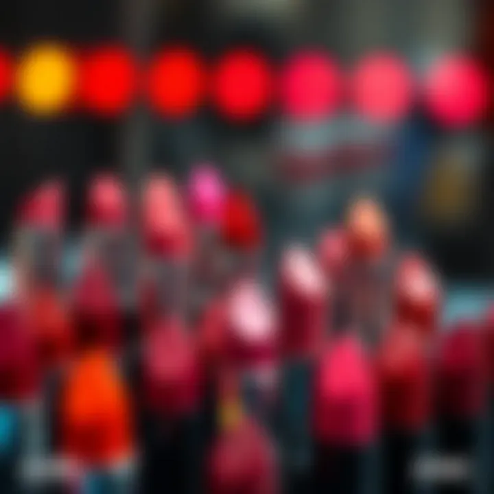 Diverse Shades of Zinc Lipstick A vibrant range of zinc lipstick shades displayed