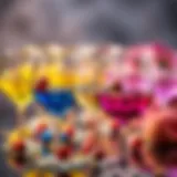 Vibrant selection of wine glass charms for bachelorette party